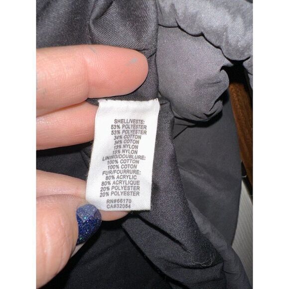 Urban Outfitters BDG Black Winter Utility Coat With Faux Fur Trimmed Hood Size M - Picture 12 of 13